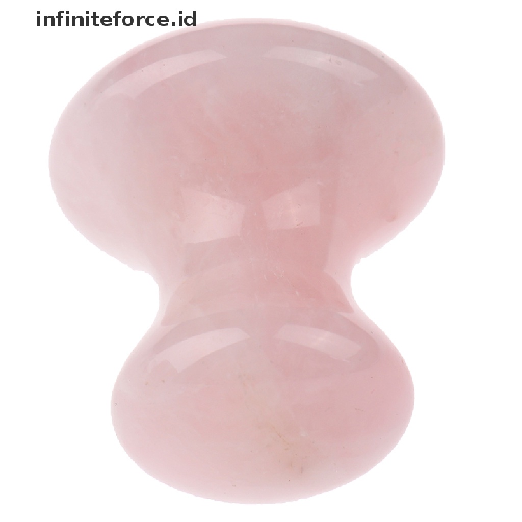 Infiniteforce.id Alat Pijat Guasha Quartz Rose Natural Bentuk Jamur Untuk Akupuntur Wajah / Kaki