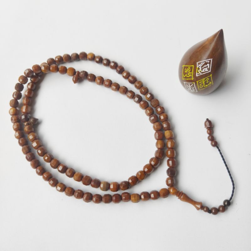 Tasbih kokka kaukah 99 bulat cutting kristal 8,5 mm coklat original koka kaoka kaokah