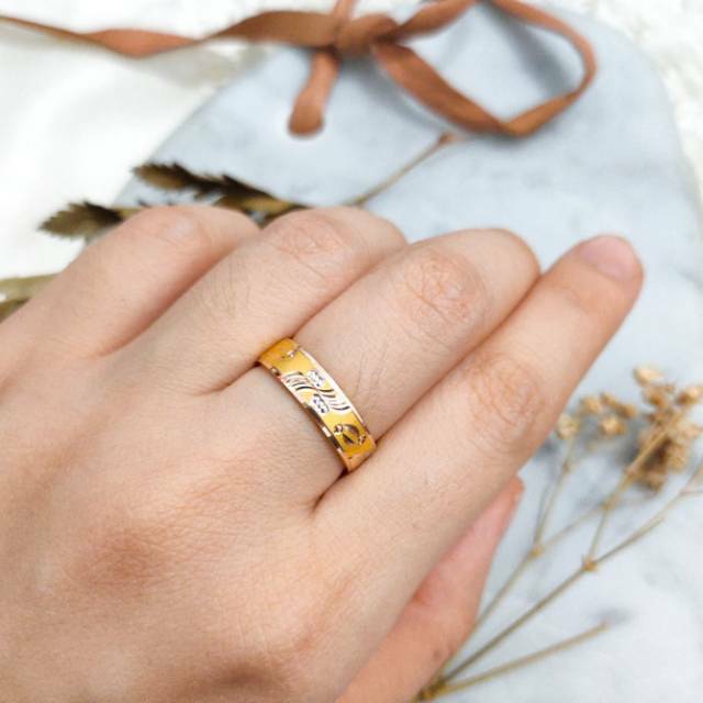 cincin emas asli model valentine cincin couple