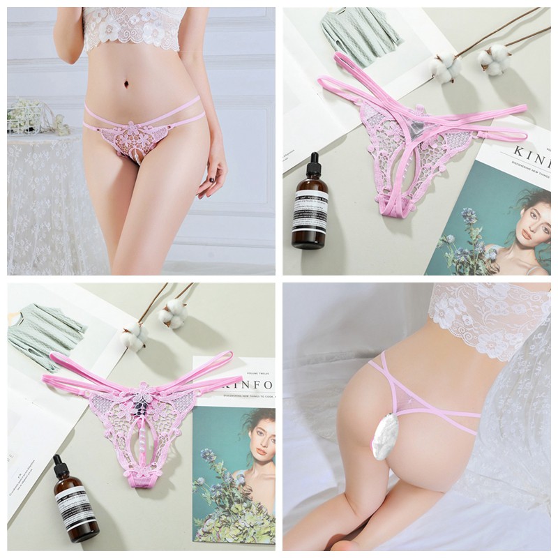 Sexy G Sttring Wanita Mutiara Thong Lace bordir Celana Dalam Lingerie C227