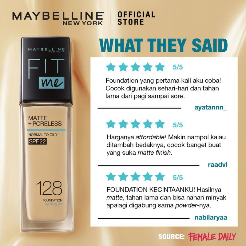 (Share in Jar) Maybelline Fit Me Matte Poreless Foundation Share in Jar