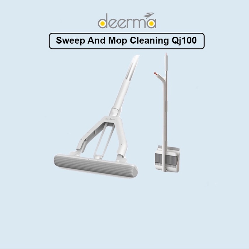 Deerma Qj100 3 In 1 HouseHold Sweep And Mop Cleaning Kit Tongkat Pel Sapu Pembersih Debu Lantai Kaca