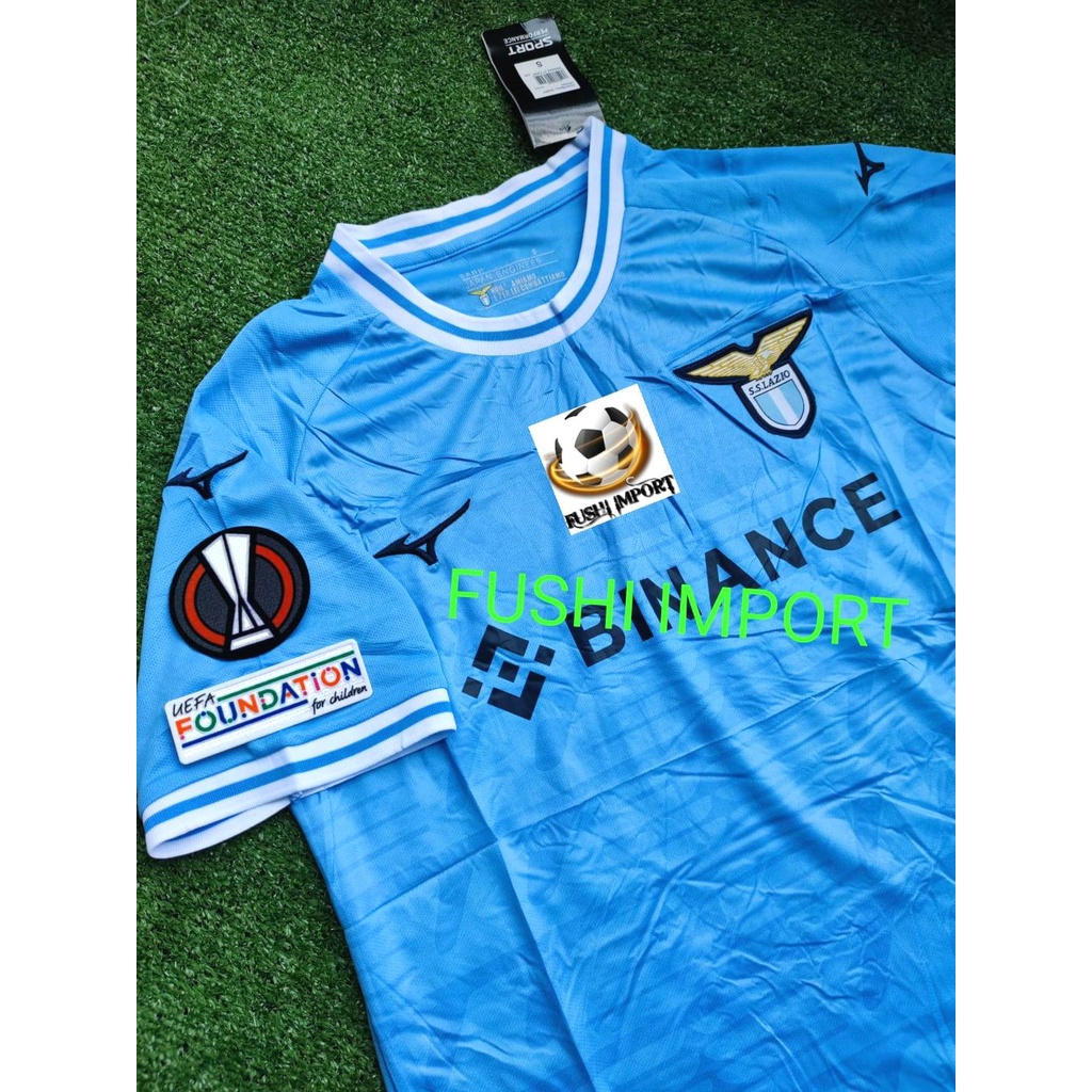 Jersey Baju Bola SS Lazio Macron Home Full Patch 2022 2023 Grade Ori