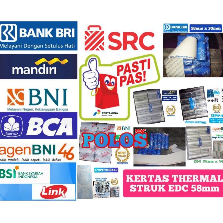 

tj✶Ready Stock✥➧ KERTAS THERMAL STRUK KASIR PAPERROLL EDC BRI AGEN BNI 46 BNI MANDIRI BSI SRC LINK P