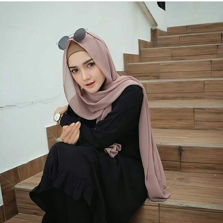 JILBAB KERUDUNG PASHMINA CERUTY BABYDOLL PANJANG 180