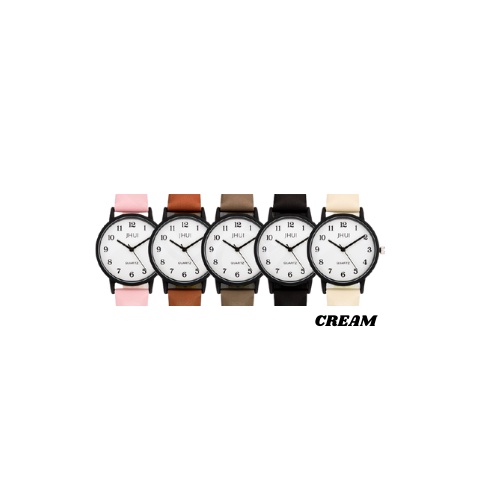 FYGALERYJAKARTA J184 Jam Tangan Analog Jam Tangan Fashion Wanita Jam Tangan Wanita Murah Import-Cream