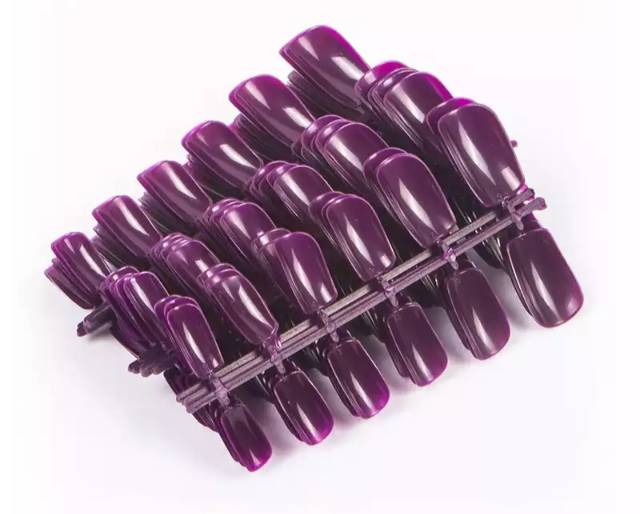 Kuku Palsu Fake Nails 12pcs Short Round Warna Dark Purple