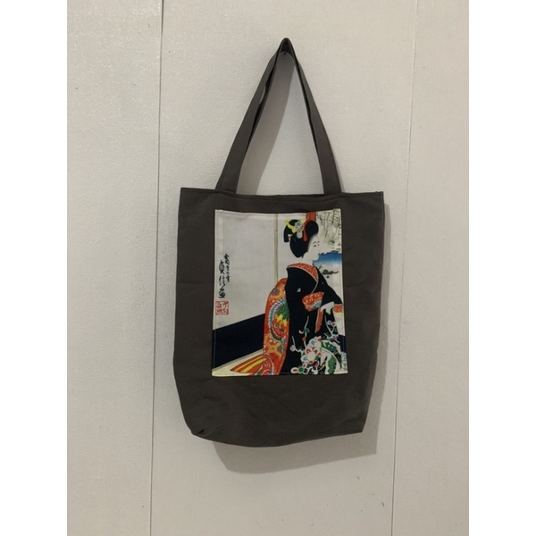 ToteBag tas geisha jepang lukisan tradisional kimono