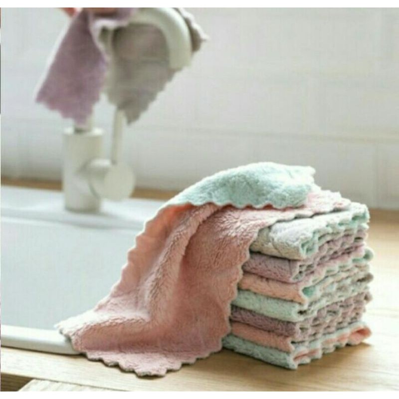 Kain Serbet Lap Piring Kain Lap Microfiber Hand Towel Serbaguna