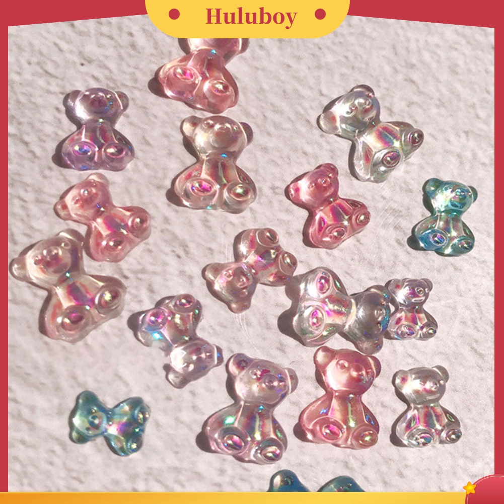 Huluboy Huluboy♡ 12pcs Ornamen Beruang 3D Lucu Untuk Dekorasi Kutek Gel UV Manicure DIY