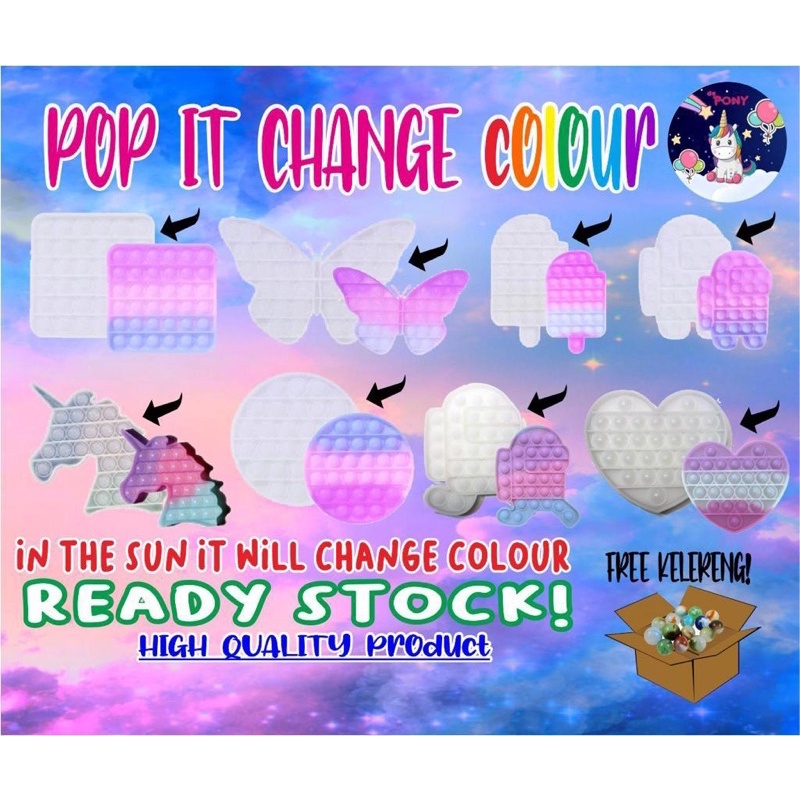 POP IT CHANGE COLOUR/pop it fidget/viral tiktok/mainan murah