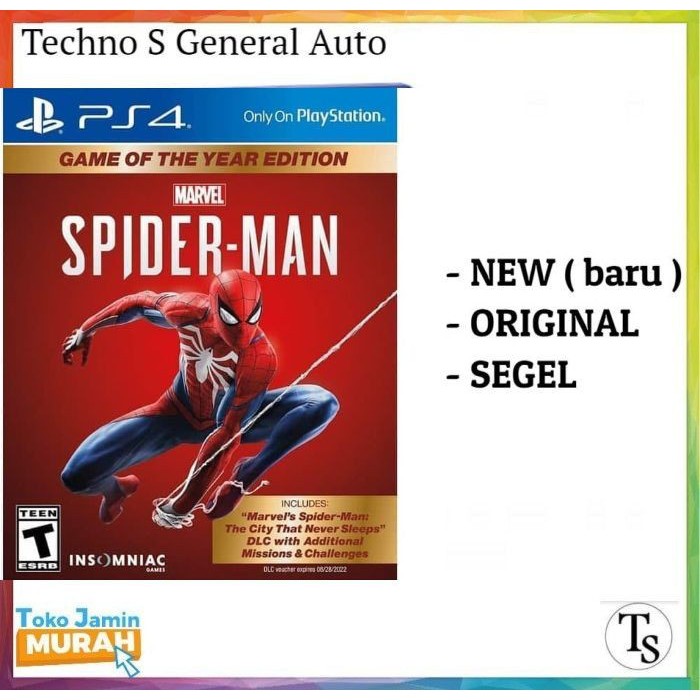 Terlaris PS4 Spiderman - Kaset CD PS 4 Spiderman Marvel - goty reg 3 Terbaru