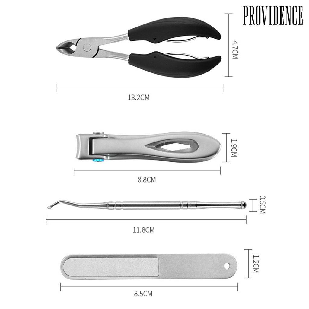 Providence 4Pcs/Set Manicure Tools Set Labor-saving Easy to Operate Stainless Steel Toenail Cutter for Ingrown Toe Nails