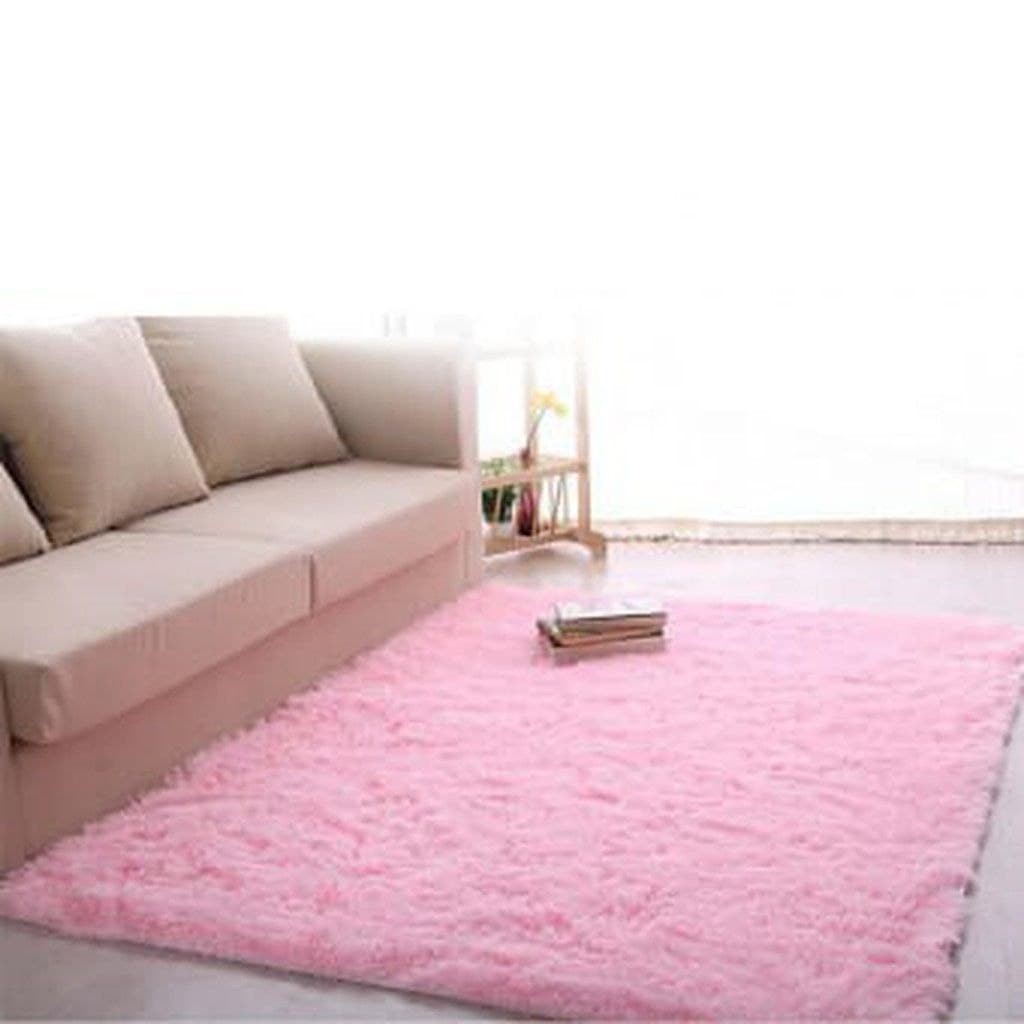[DOUBLE SIZE] Karpet Bulu Tebal 7cm ukuran 150CMX200CM Karpet Lantai Bulu Rasfur Kasur kamar Tidur-pink baby