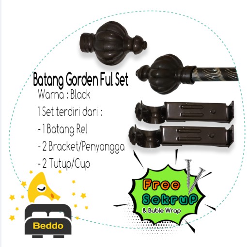 Batang Gorden|Besi Gorden|Tongkat Gorden|Stick Gorden|Ring Gorden|Rollet Ukuran 150cm