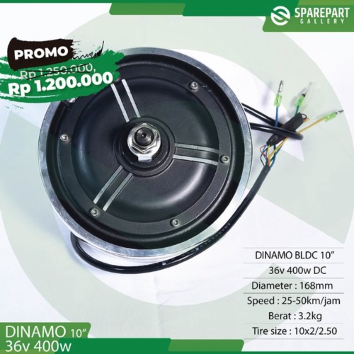 Unik Dinamo bldc 10inch 36v400w skuter listrik otoped motor bldc ring 10 Limited