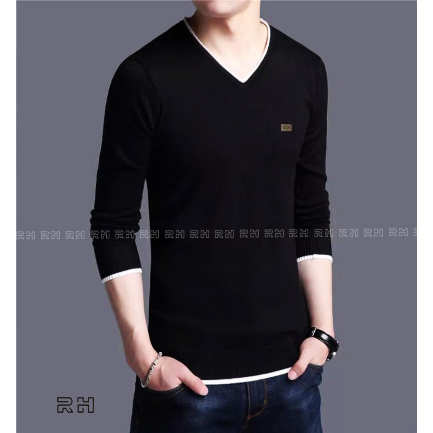 SWEATER RAJUT V NECK PRIA SWITTER PRIA ATASAN RAJUT SWEETER PRIA CARDIGAN BAJU RAJUT