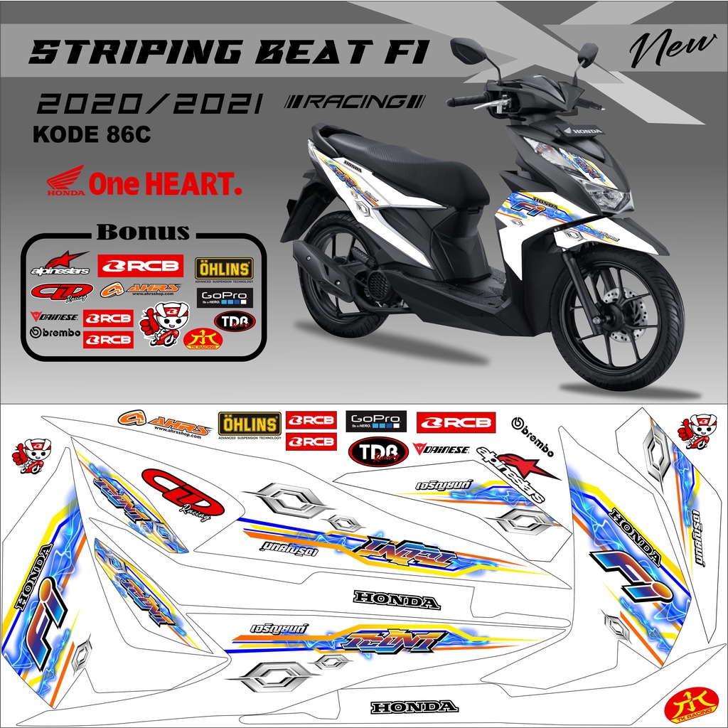 Stiker Variasi Beat Striping Beat kode 86