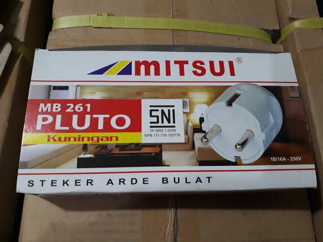 Steker Arde Bulat / Colokan Bulat Pluto Mitsui MB 261 Kuningan