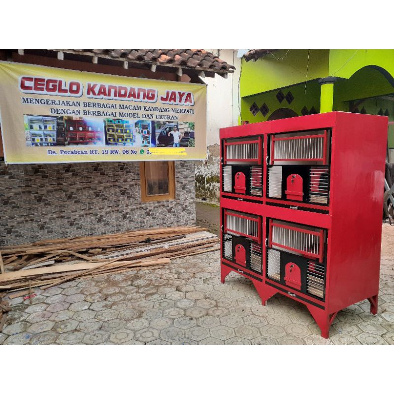 kandang merpati kandang macan kandang burung dara isi 4 pintu kayu jati fiber