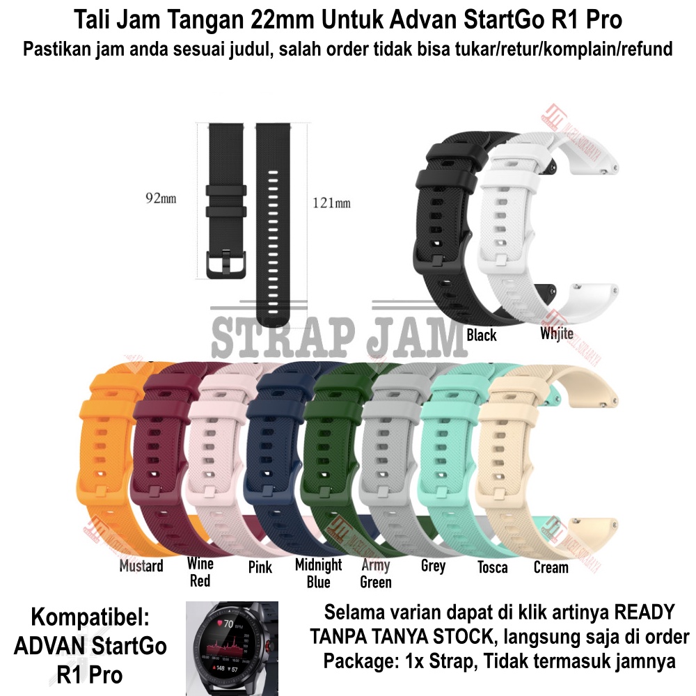 OYE Tali Jam Tangan Advan StartGo R1 Pro - Strap 22mm Silikon Lentur Nyaman