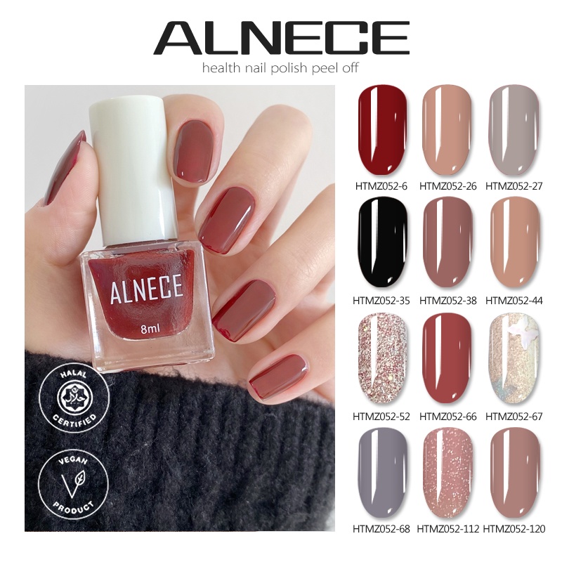 （COD）ALNECE KUTEK/Bisa sholat/kutek peel off kutek/HALAL KUTEKS/cat kuku halal muslimah Gel Nail polish