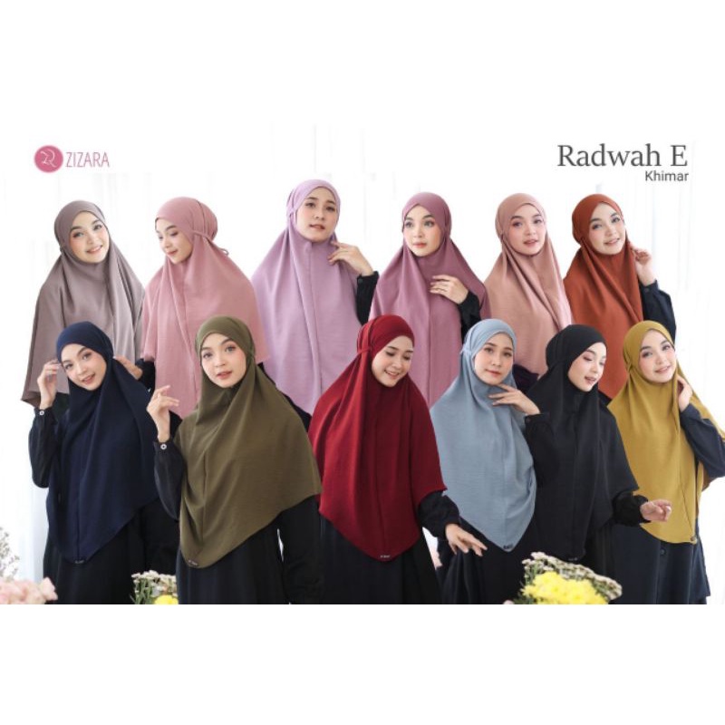 RADWAH KHIMAR E ZIZARA Bergo Tali Hitam Black