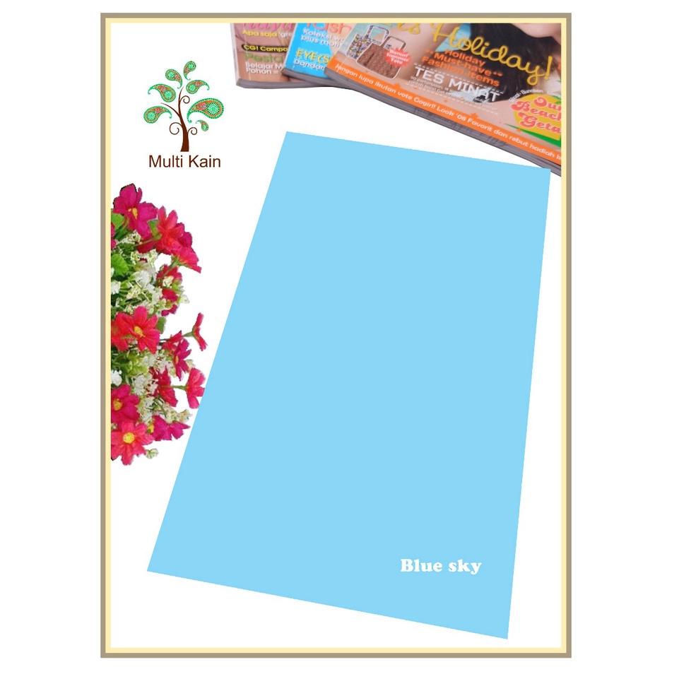 Bahan multi Kain Tile / Tille / Tule Polos Stretch / Spandex Tinggi 1,5 meter Grosir / Meteran-blue sky