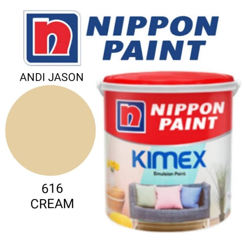 CAT TEMBOK KIMEX NIPPON PAINT 4.5KG / GALON / CAT DINDING / CAT AIR NO 616 CREAM