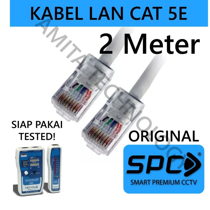 Kabel LAN SPC 2 Meter CAT5e Ethernet Jaringan WIFI/CCTV/Server/Indoor