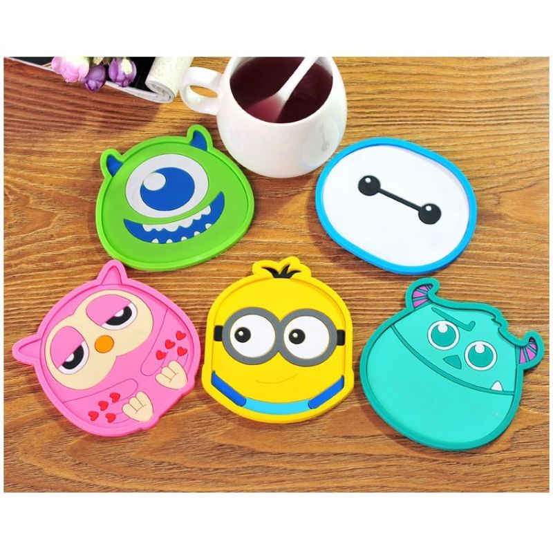 Tatakan Gelas Kartun, Tatakan gelas silikon, Tatakan gelas anak, tatakan gelas karakter lucu