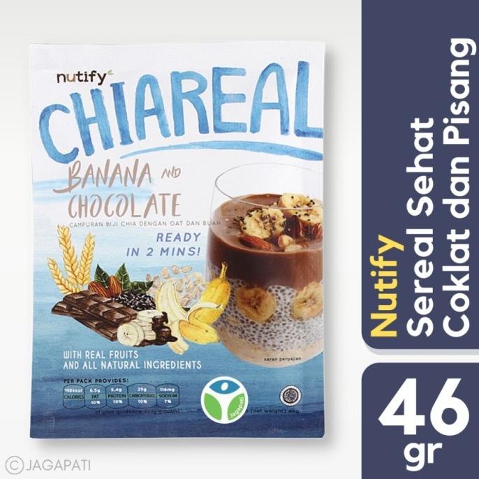 

Nutify - Chiareal Choco Banana - Sarapan Sehat - Biji Chia - 46gr