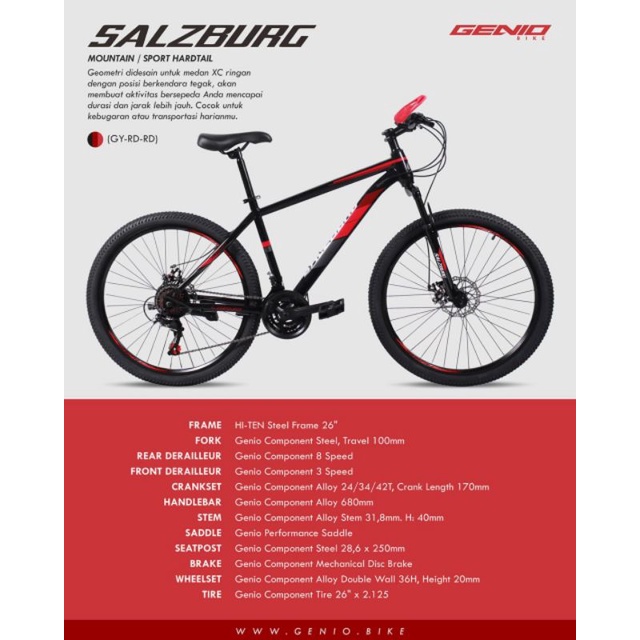 sepeda mtb 26 inch Genio Salzburg SS-41 Terbaru