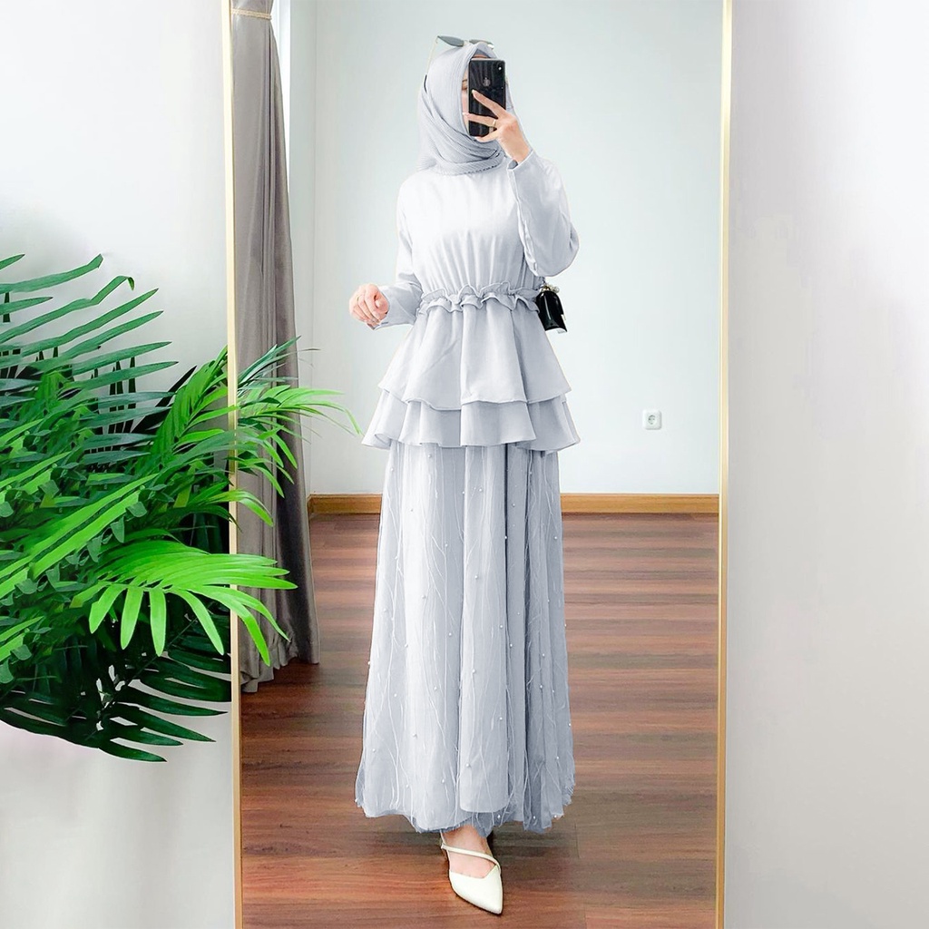 BISA COD GRATIS ONGKIR - Maxi Dress Elaine Baju Kondangan Wanita - Gamis Brukat Terbaru - Dress Kondangan Tunangan - Dress Bridesmaid