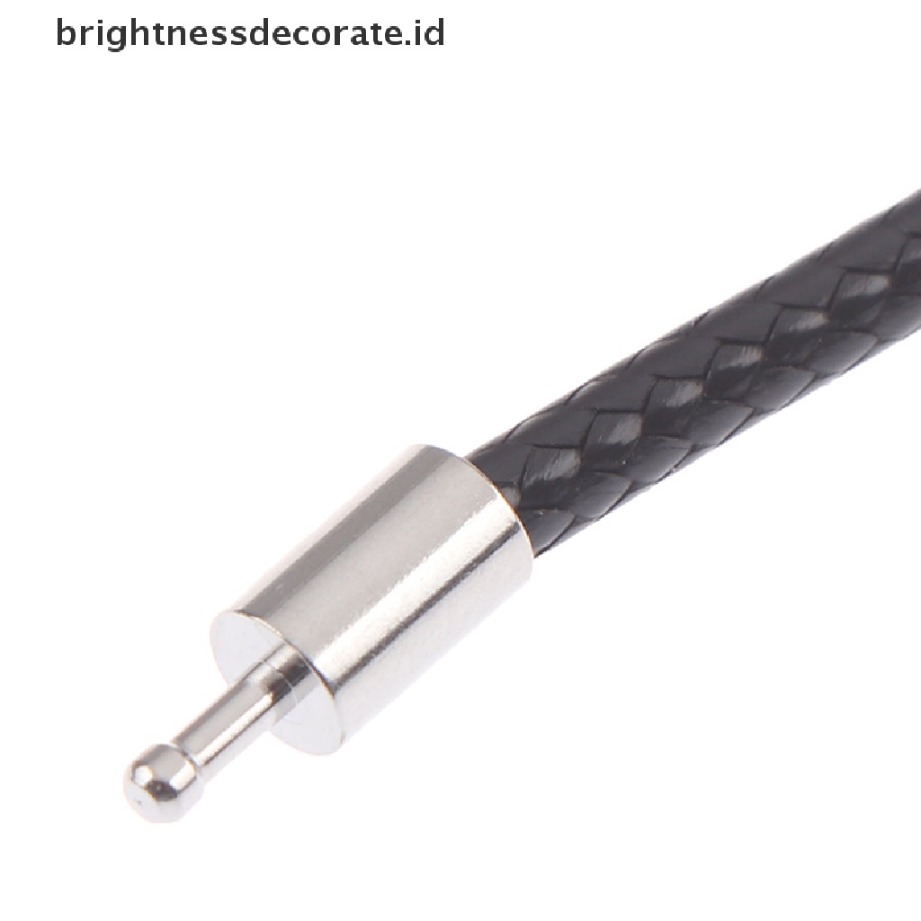 Strap Kulit Warna Hitam Ukuran 3mm Dengan Stainless Steel