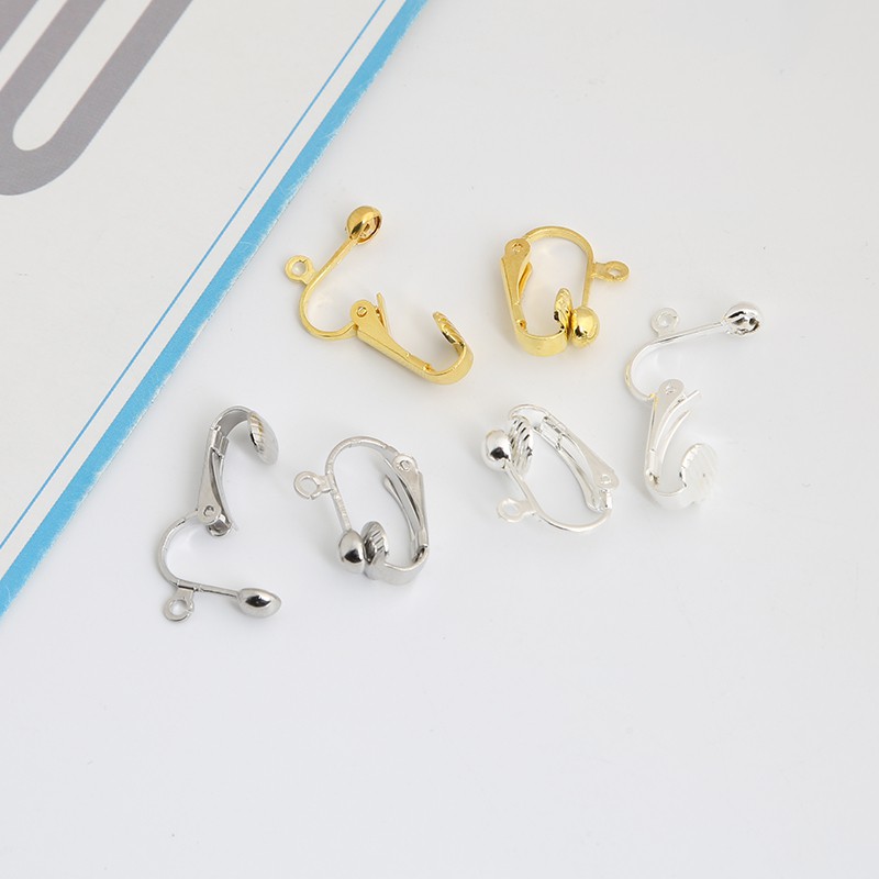 4 -20 Pcs Klip Kait Anting Rhodium Warna Emas Perak Serbaguna Untuk Perhiasan Wanita