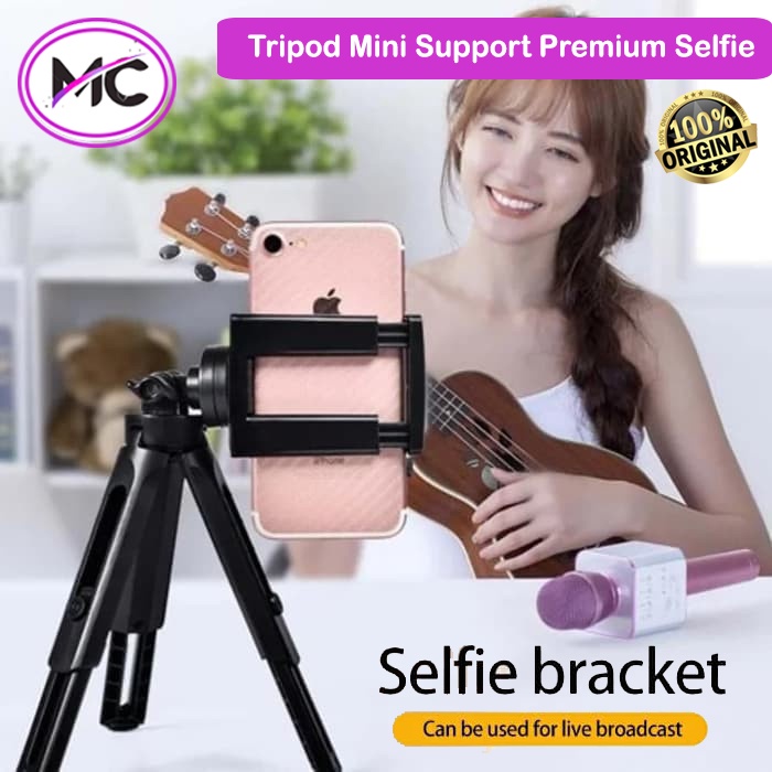 Tripod HP Mini Support Handphone Stand Holder Foto Selfie Video Universal U Hold 360 Rotation Bagus Murah Praktis