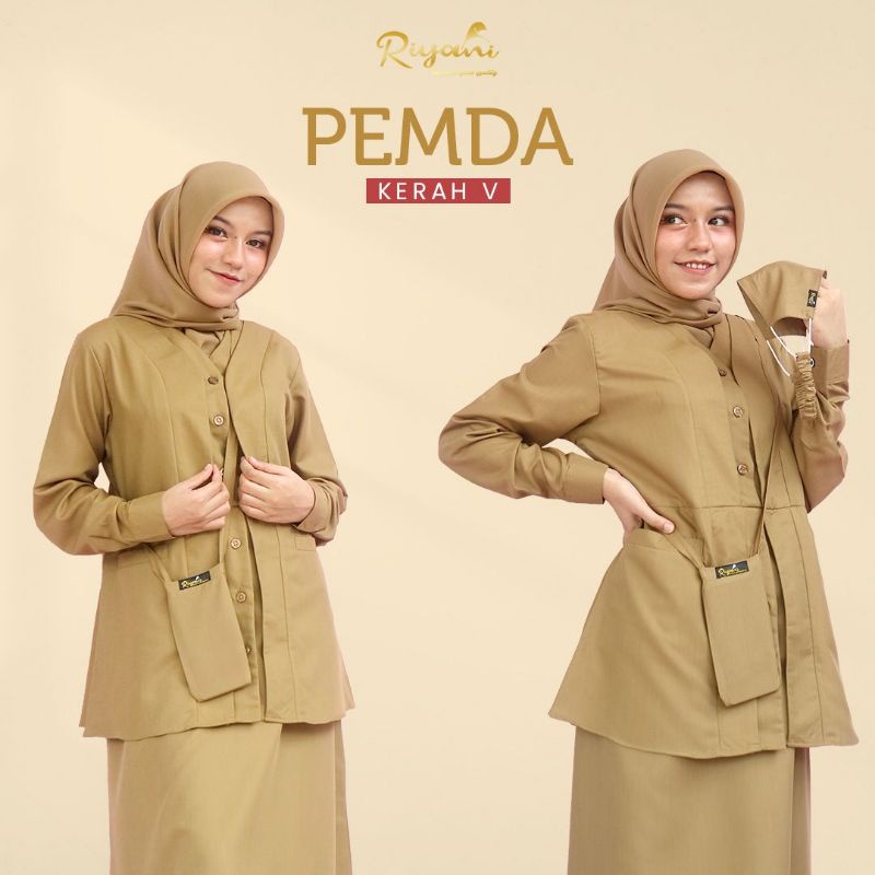Pemda Krah V by Riyani/seragam pemda dinas/gamis pemda/gamis dinas pemda/seragam dinas wanita/seraga