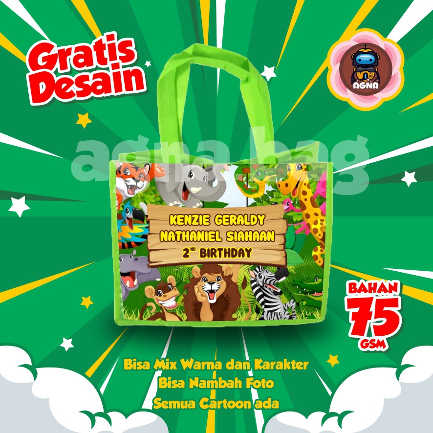 GOODIE BAG MURAH / TAS ULTAH CUSTOM /TAS ULTAH PROMO/ TAS ULTAH JUNGLE 4