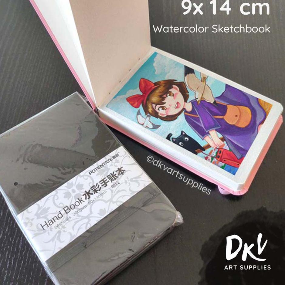 

Kekinian - Watercolor Sketchbook POTENTATE Mini 9x14cm 300gsm hardcover jahit !!