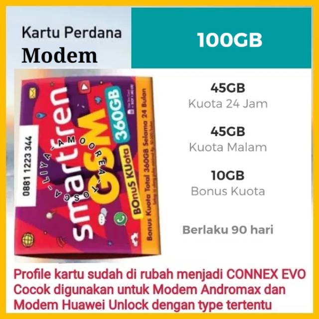 Kartu Smartfren 4g Connex Evo Perdana Mifi Modem Wifi Andromax Huawei Shopee Indonesia