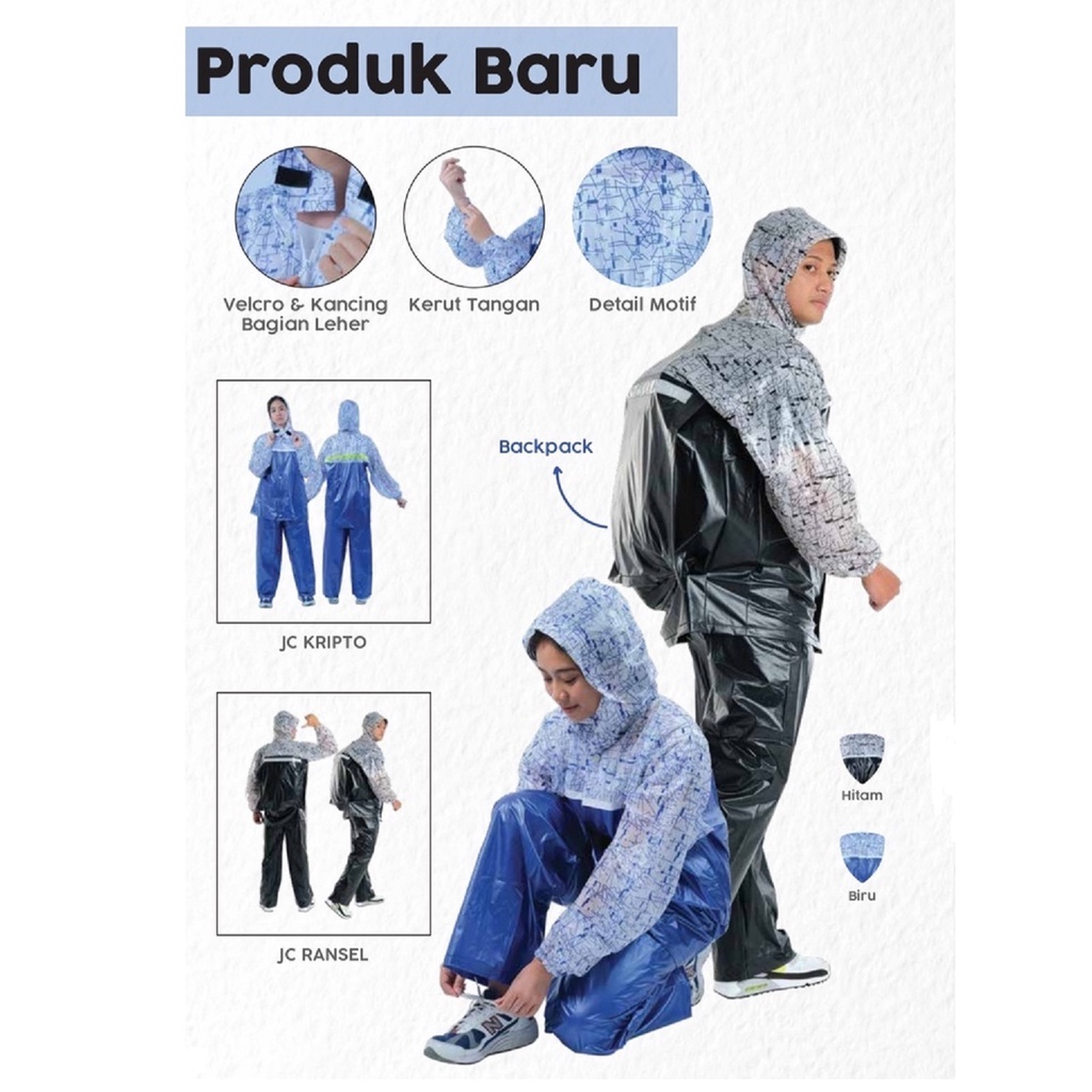 Jas Hujan Setelan Jaket Celana Dewasa Ransel Backpack - JC RANSEL IBEX