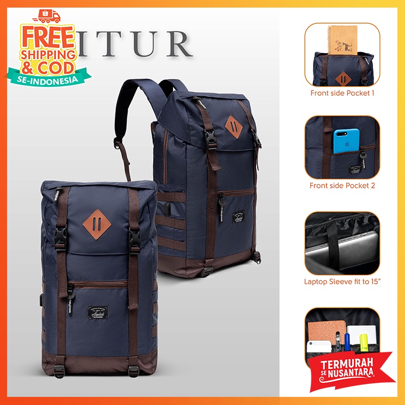 [GRATIS KABEL USB] TAS RANSEL PRIA WANITA BACKPACK USB TAS LAPTOP TAS PUNGGUNG PRIA OUTDOOR TERMURAH