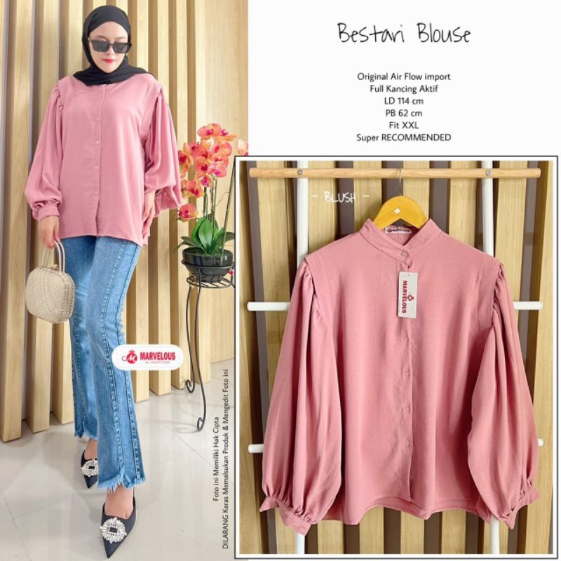 BESTARI BLOUSE BY MARVELOUS (BLOUSE POLOS MUSLIMAH) Blouse wanita rekomended