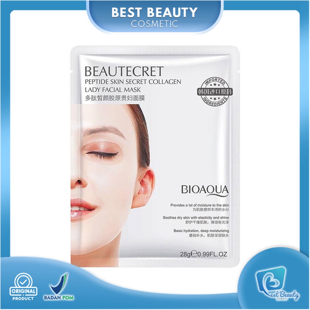 ★ BB ★ Bioaqua Peptide Skin Secret Collagen Moisturizing Face Mask 28g - BIO AQUA