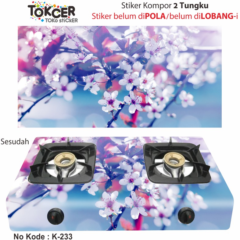 Variasi Stiker Kompor 2 Tungku BUNGA