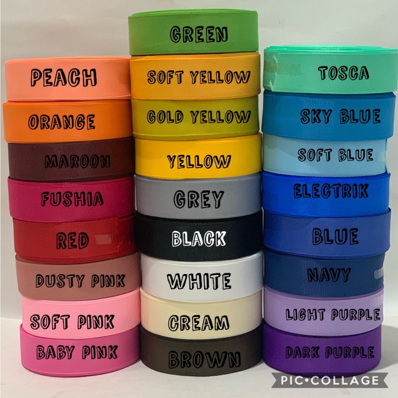 ( 3 Meter )  PITA GROSSGRAIN POLOS 1 IN ( 2.5 CM ) GIFT RIBBON 1 INCH