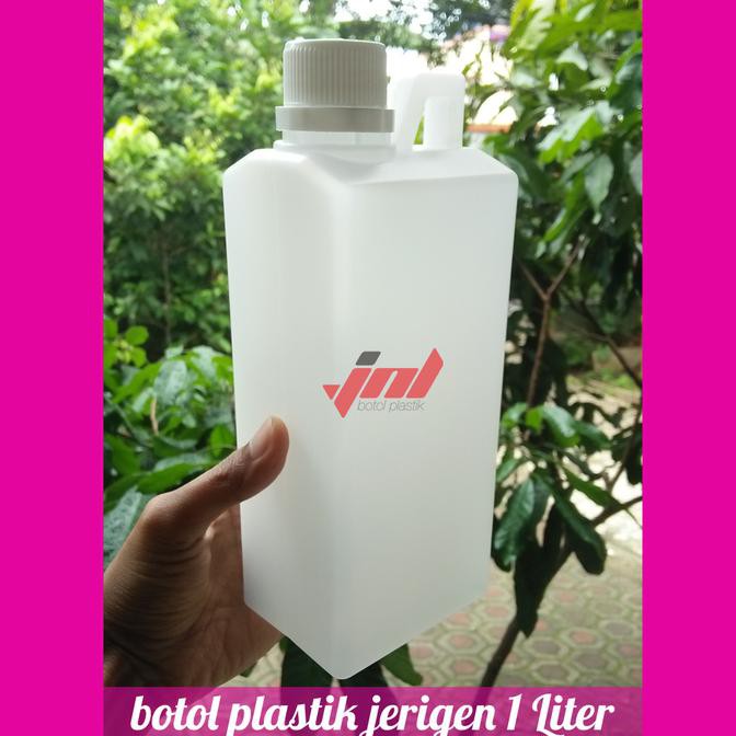Botol Plastik Jerigen Segel 1 Liter (Mulut Botol Lebar)