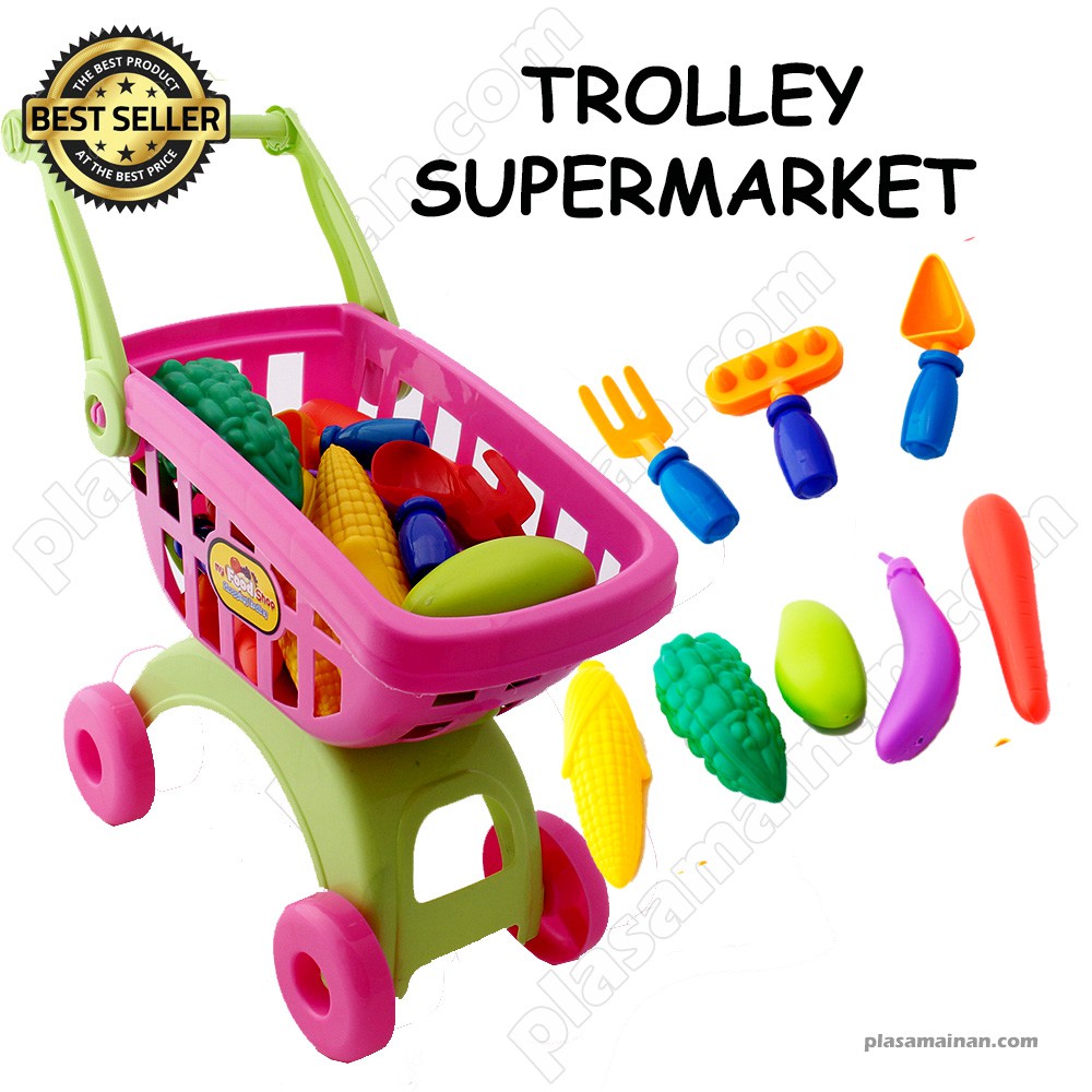 Shopping Trolley Mainan Keranjang Trolley Belanja Anak Shopping Trolley Mainan Keranjang Trolley Belanja Anak
