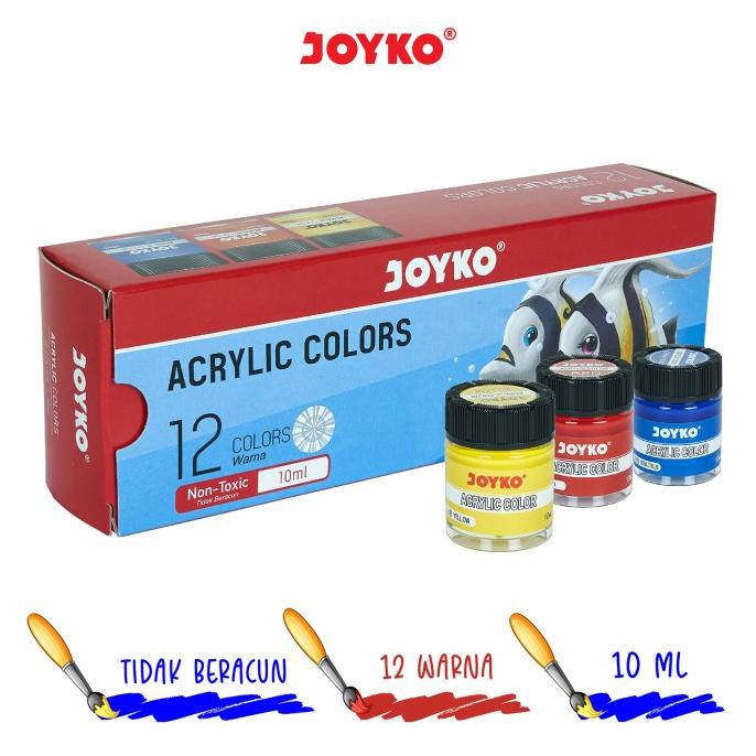 

PERALATAN MELUKIS CAT AKRILIK ACRYLIC COLOR JOYKO ACC-10ML ALAT LUKIS